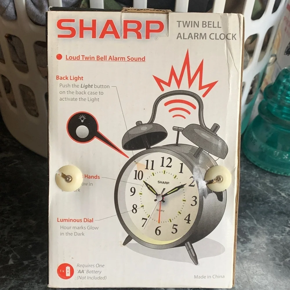Silver Twin Bell Alarm Clock by sharp